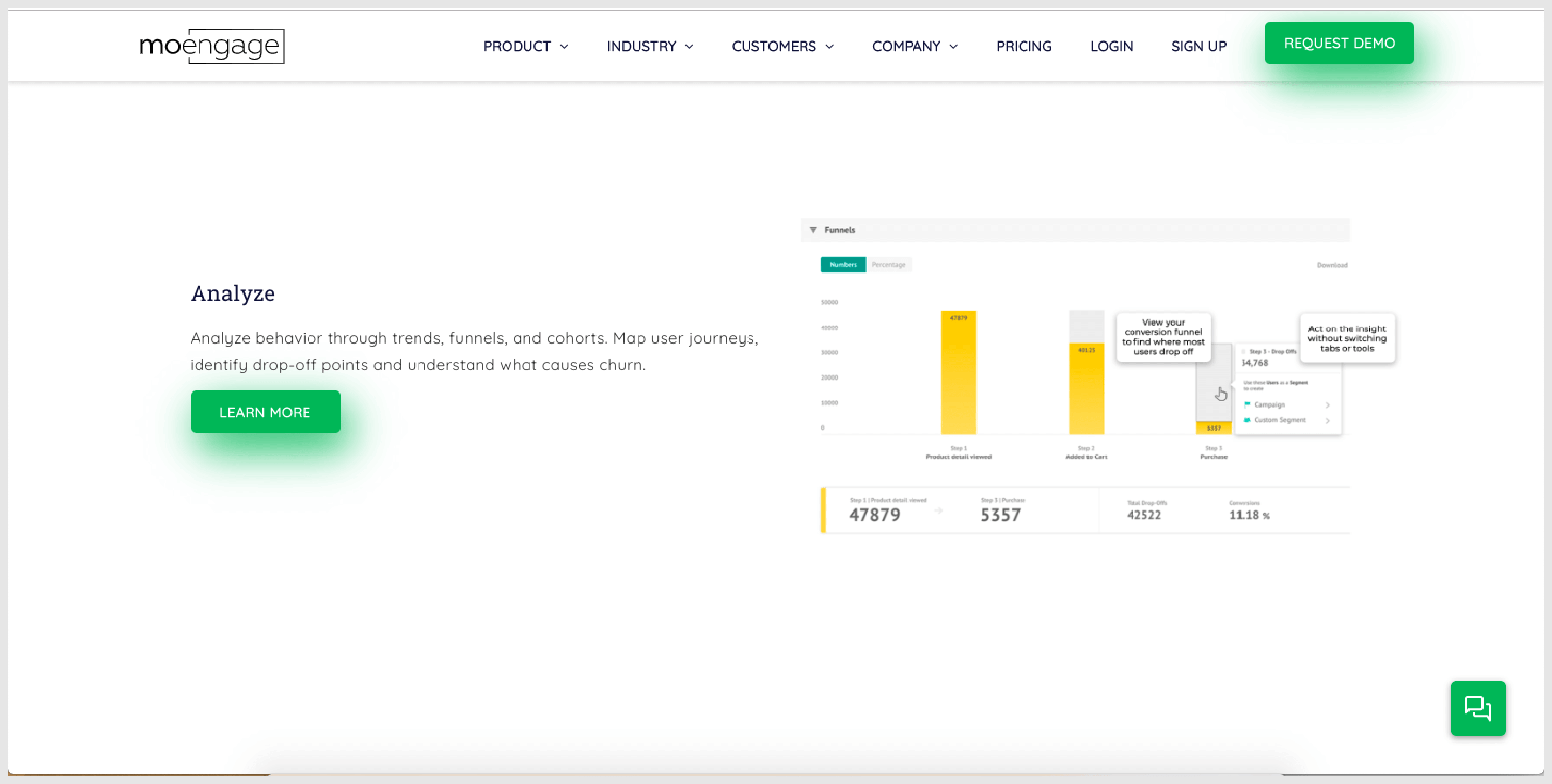 MoEngage is a marketing automation software that helps you conduct your marketing campaigns through multiple channels.