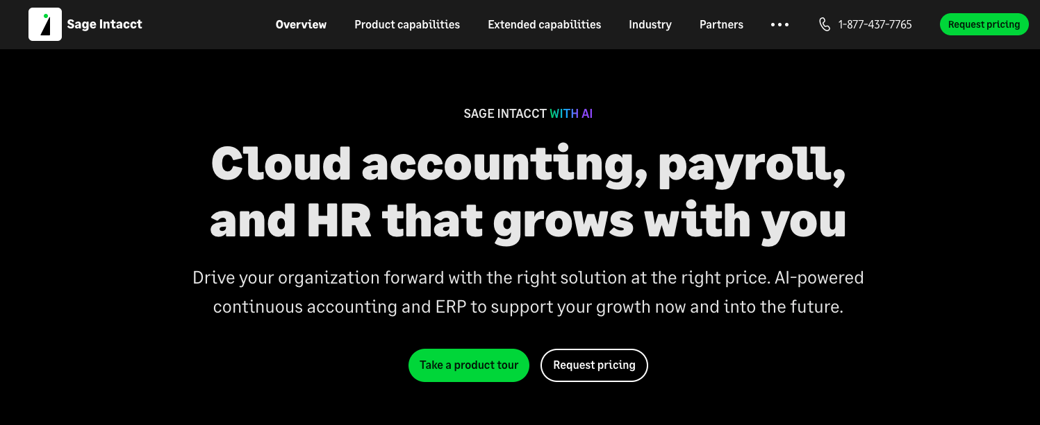 homepage of the subscription management software - Sage intact