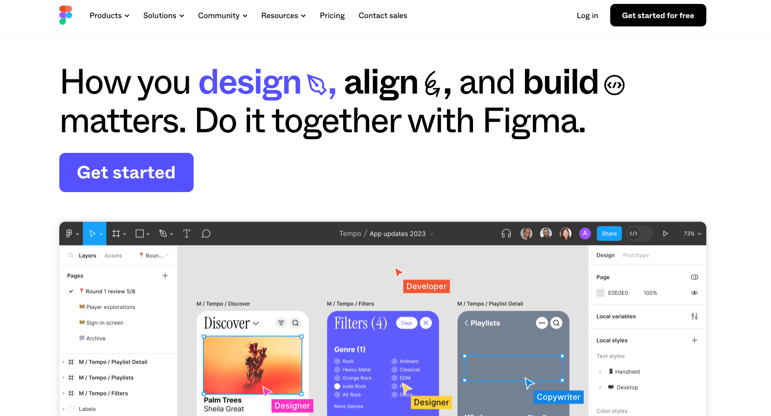 homepage of figma prototyping tool