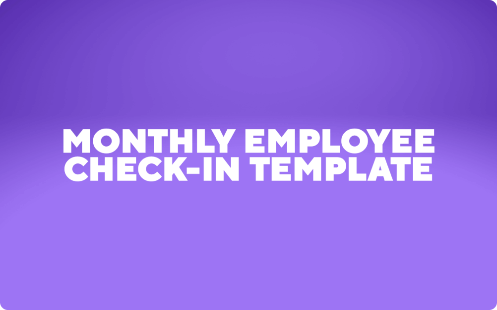 Monthly Employee Check-in Template