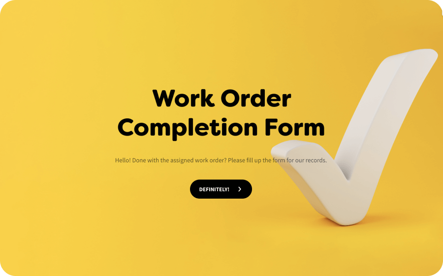 Work Order Completion Form Template
