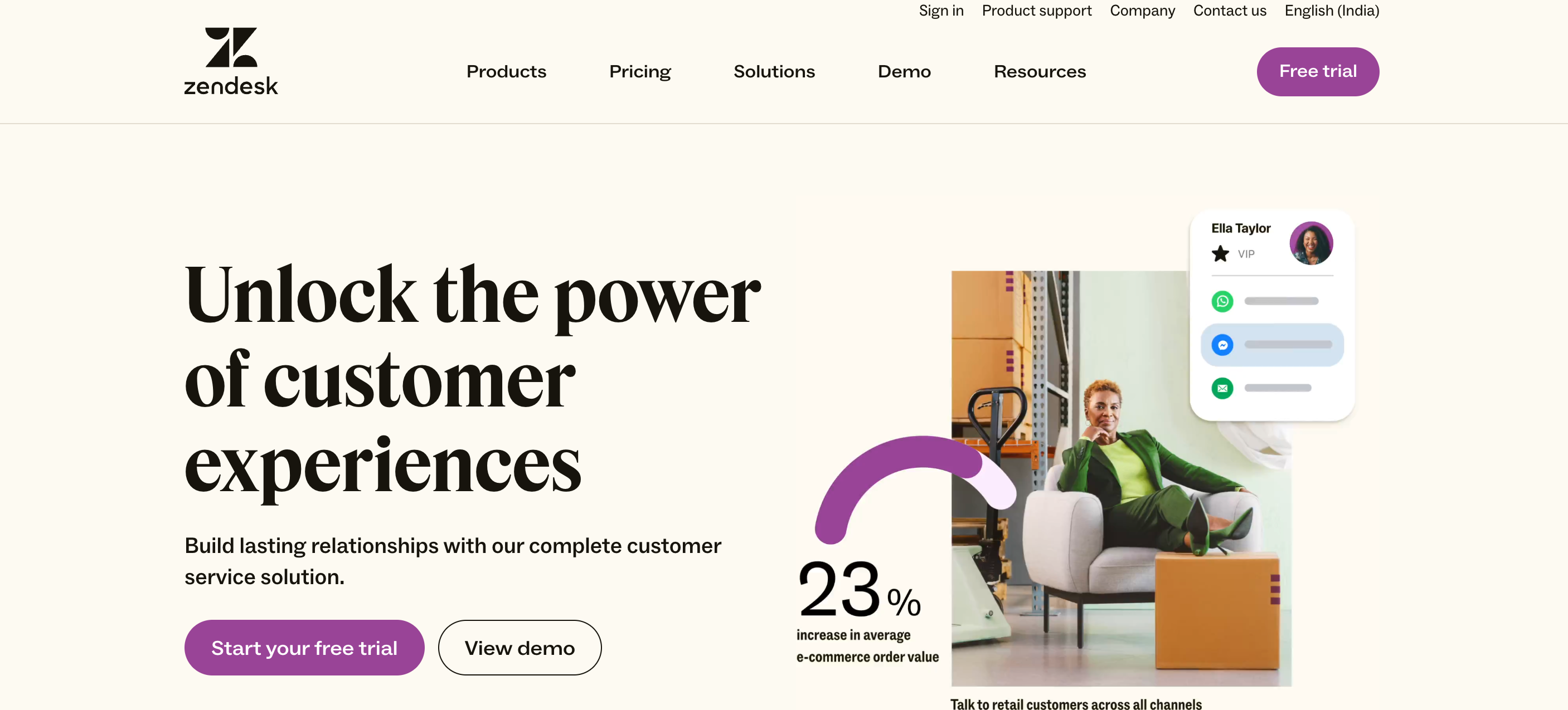 Homepage of the tool - zendesk