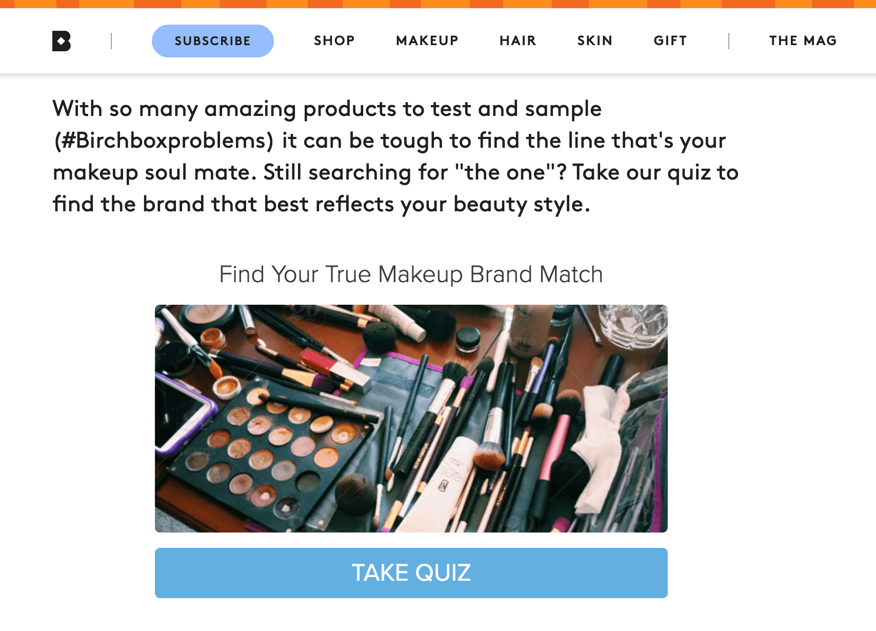 birchbox quiz example