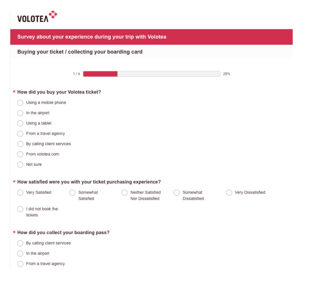 volotea feedback form example