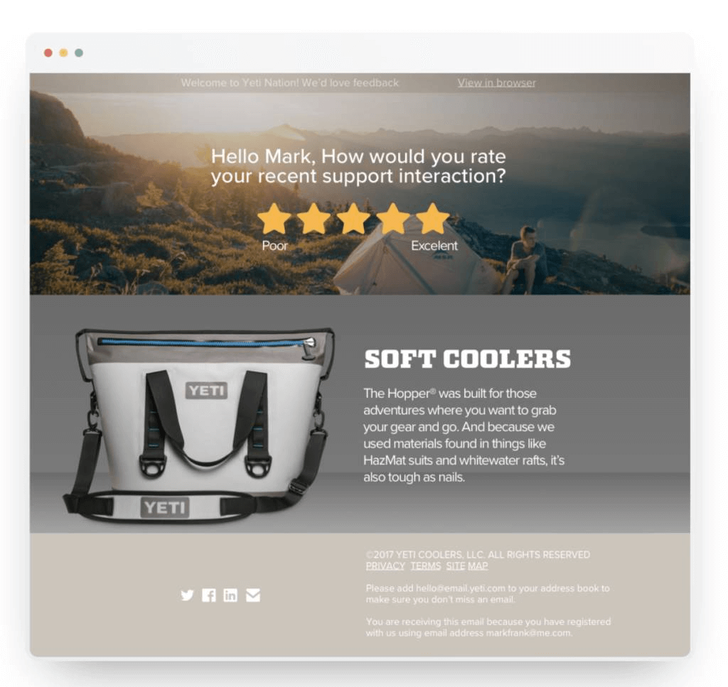 yeti feedback form example
