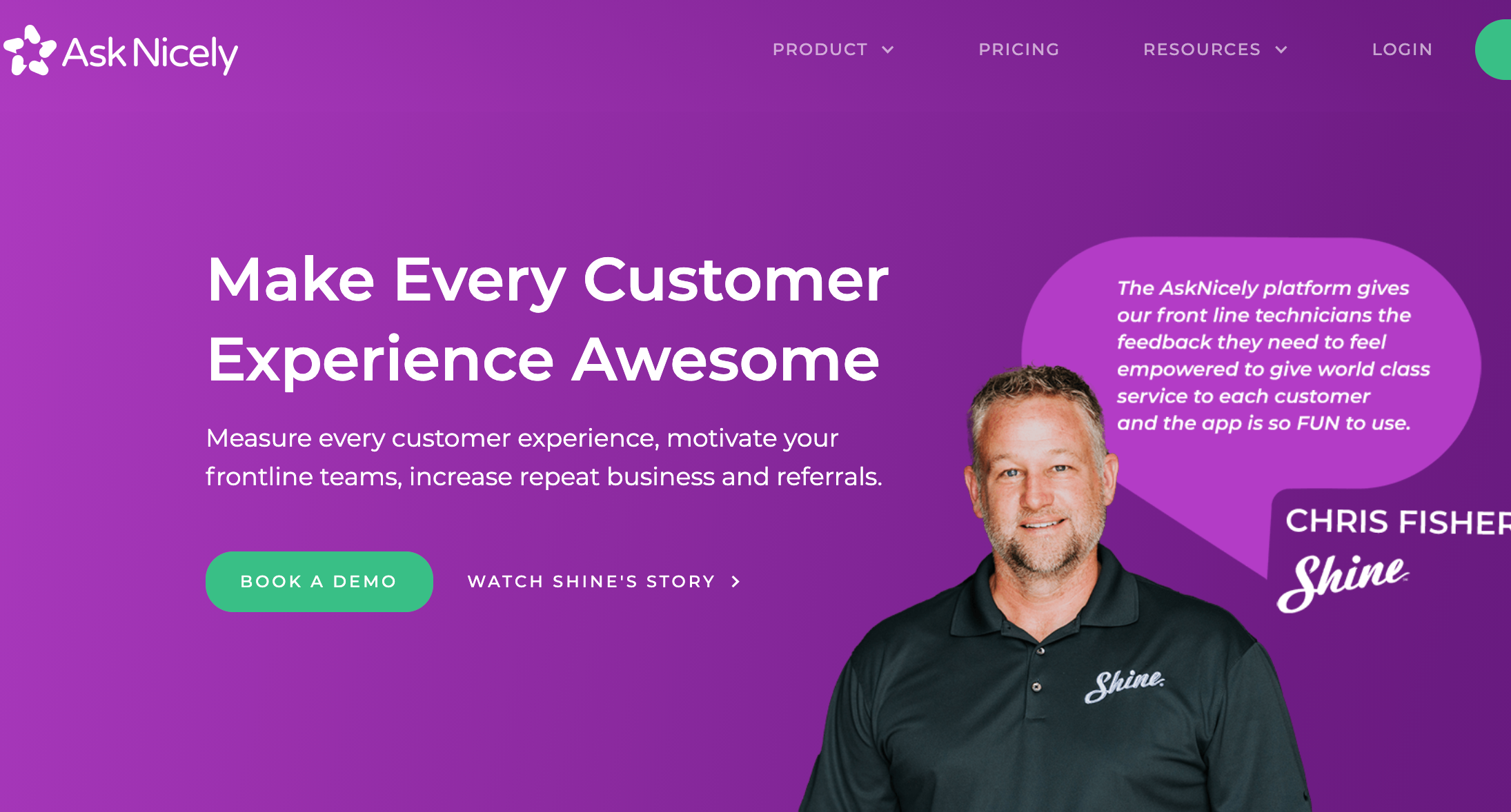AskNicely gets you real-time customer feedback that can be used to drive customer retention and referrals.