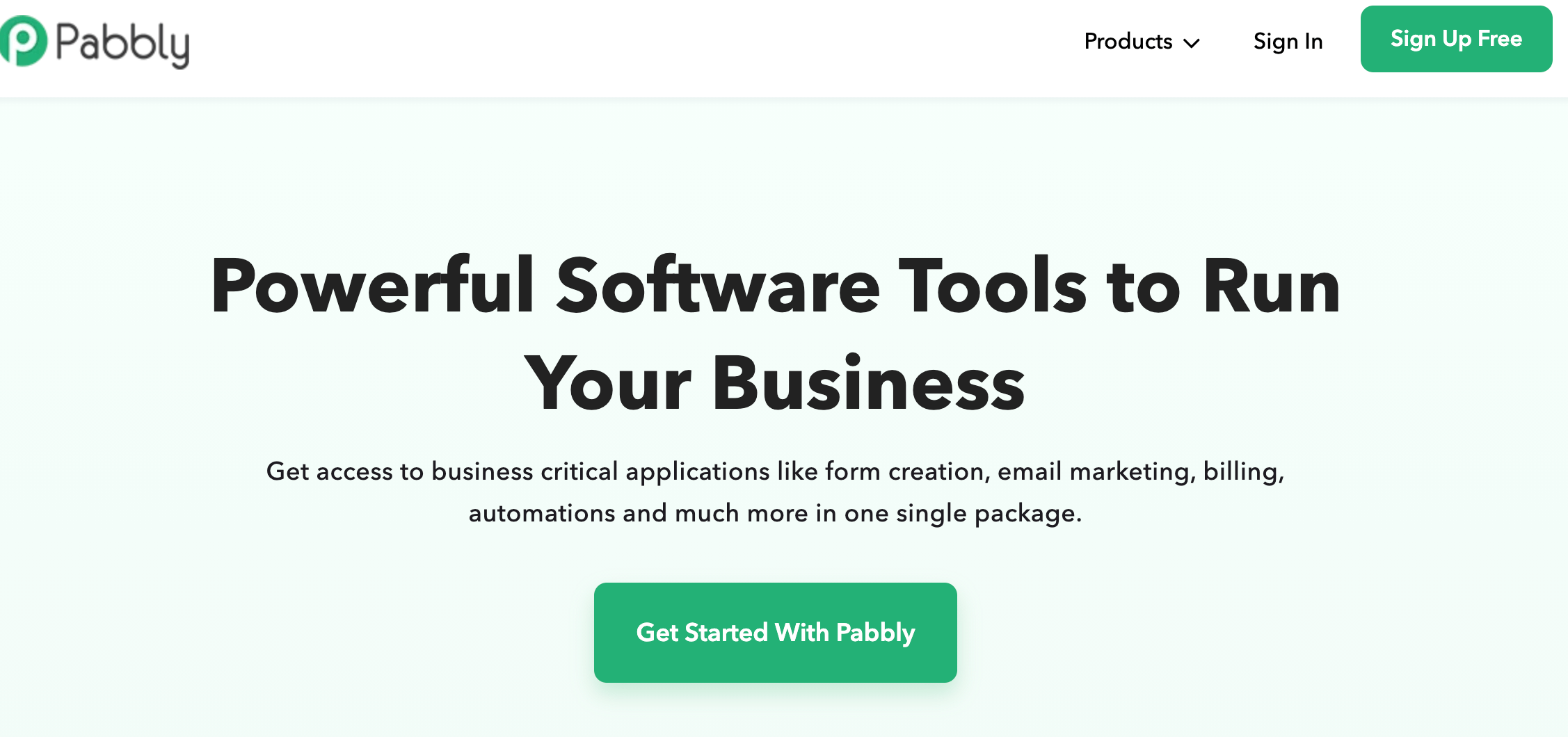 Pabbly homepage