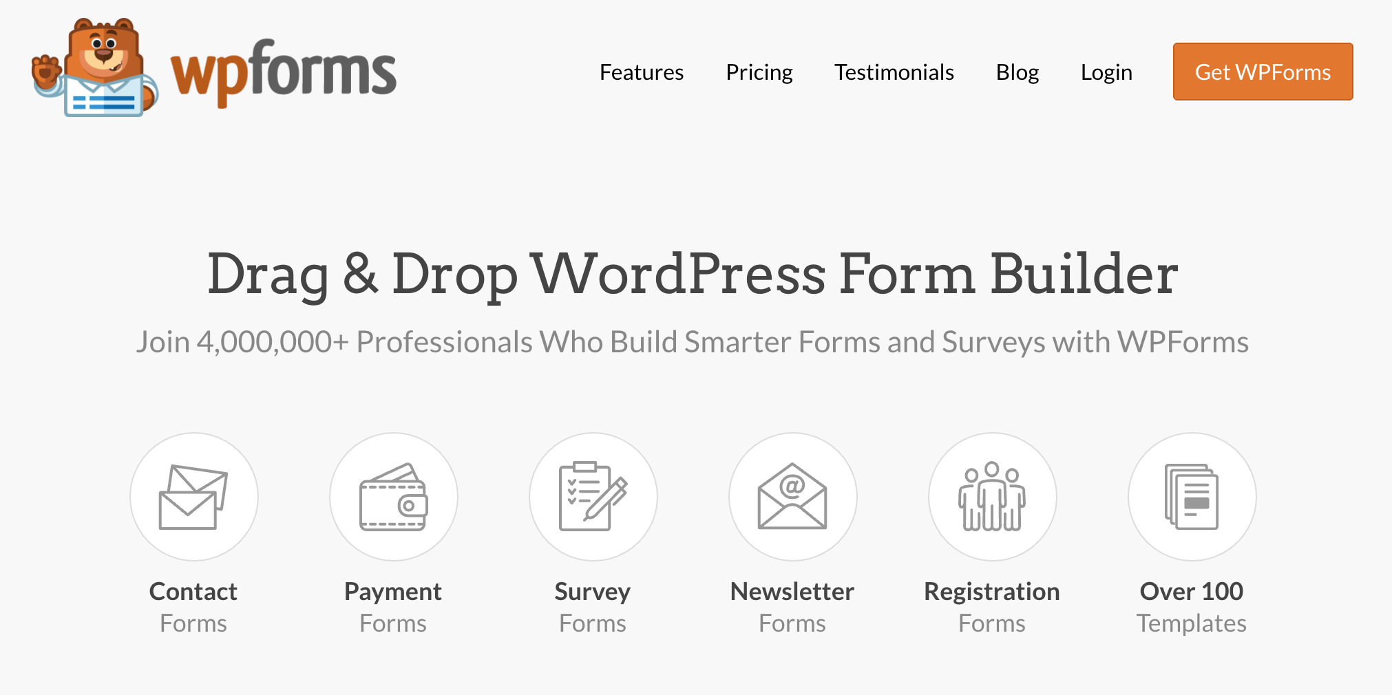 Formsite alternative: WPForms - homepage