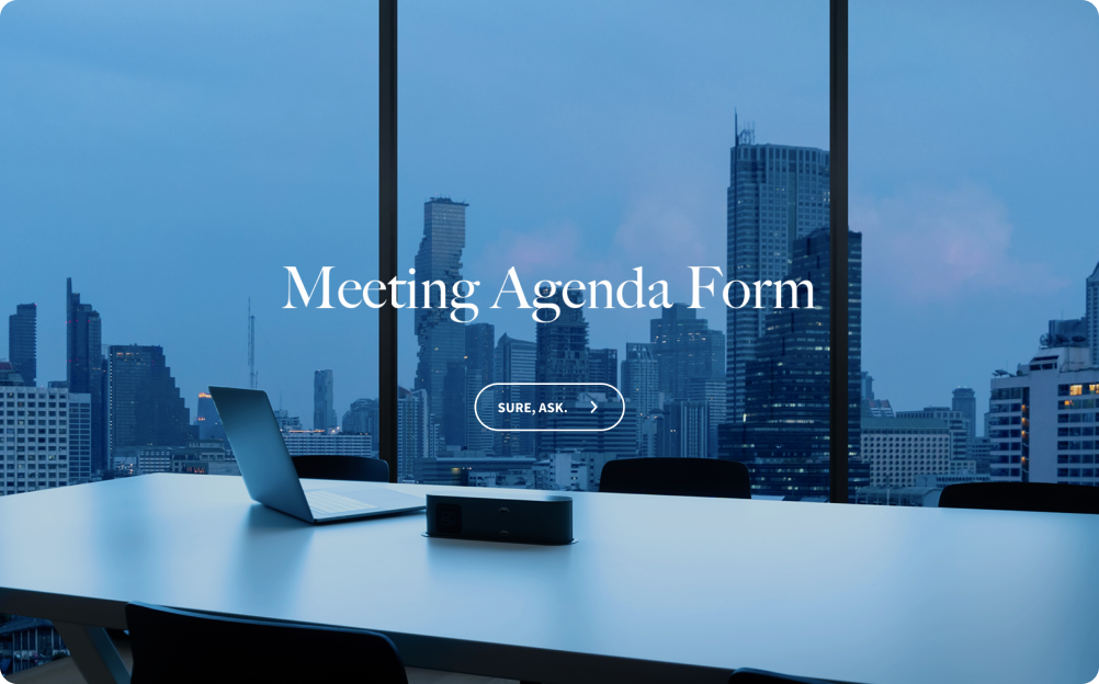 Meeting Agenda Form Template