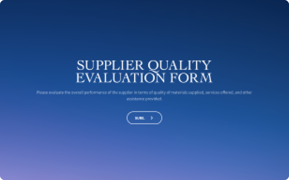 Supplier Quality Evaluation Form Template