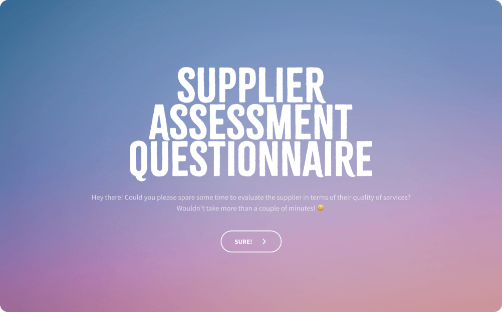Supplier Assessment Questionnaire Template