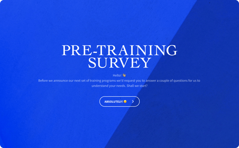 Pre-Training Survey Template