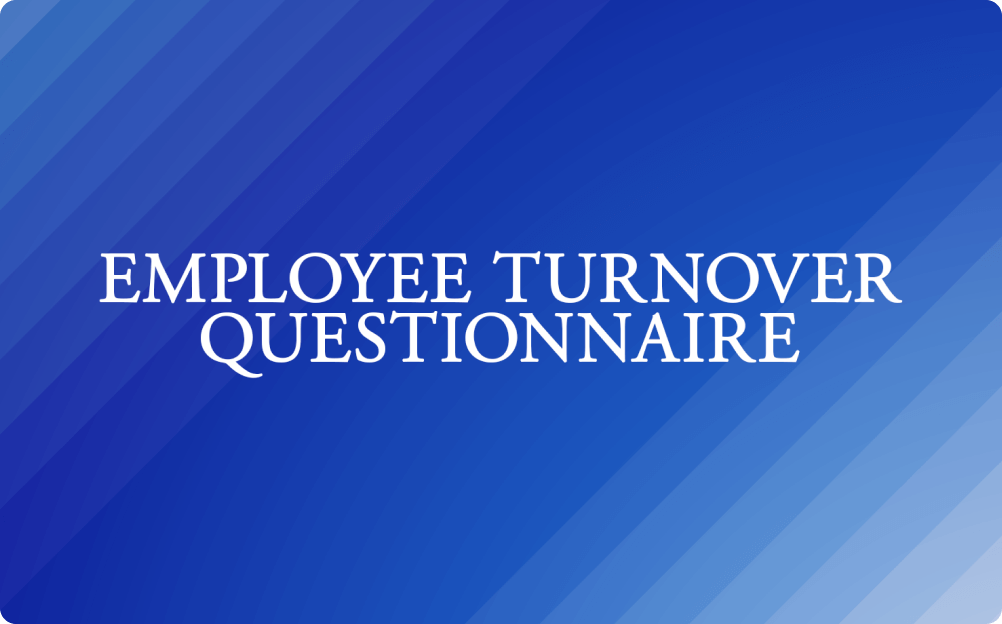 Employee Turnover Questionnaire Template