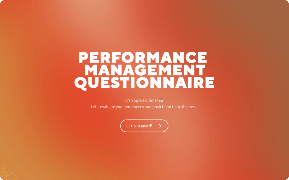 Performance Management Questionnaire Template