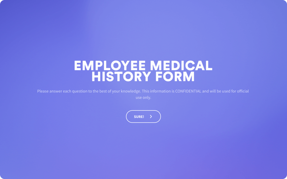 Employee Medical History Form Template