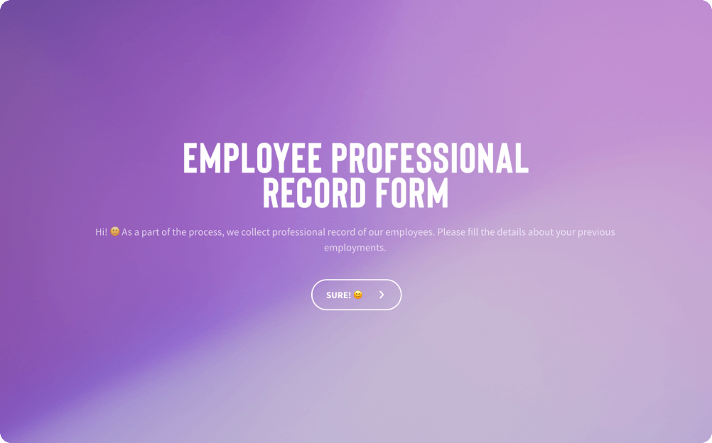 Employment Record Form Template