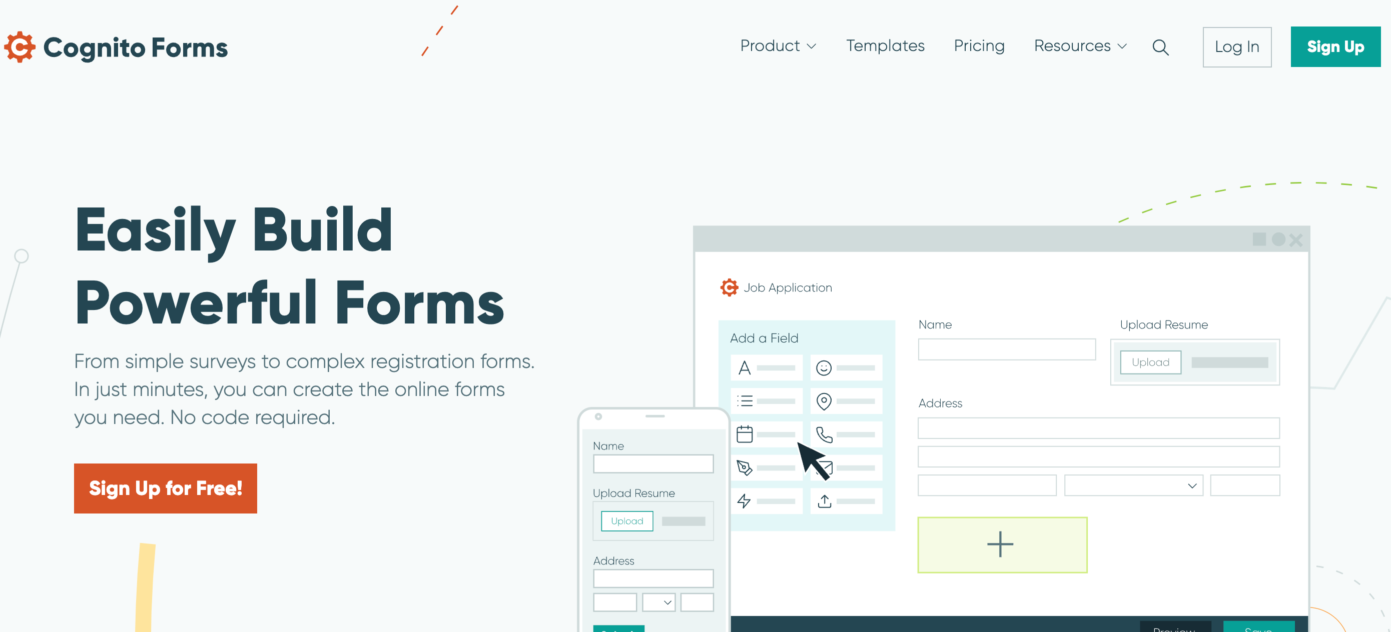 Formstack alternatives: Cognito Forms homepage