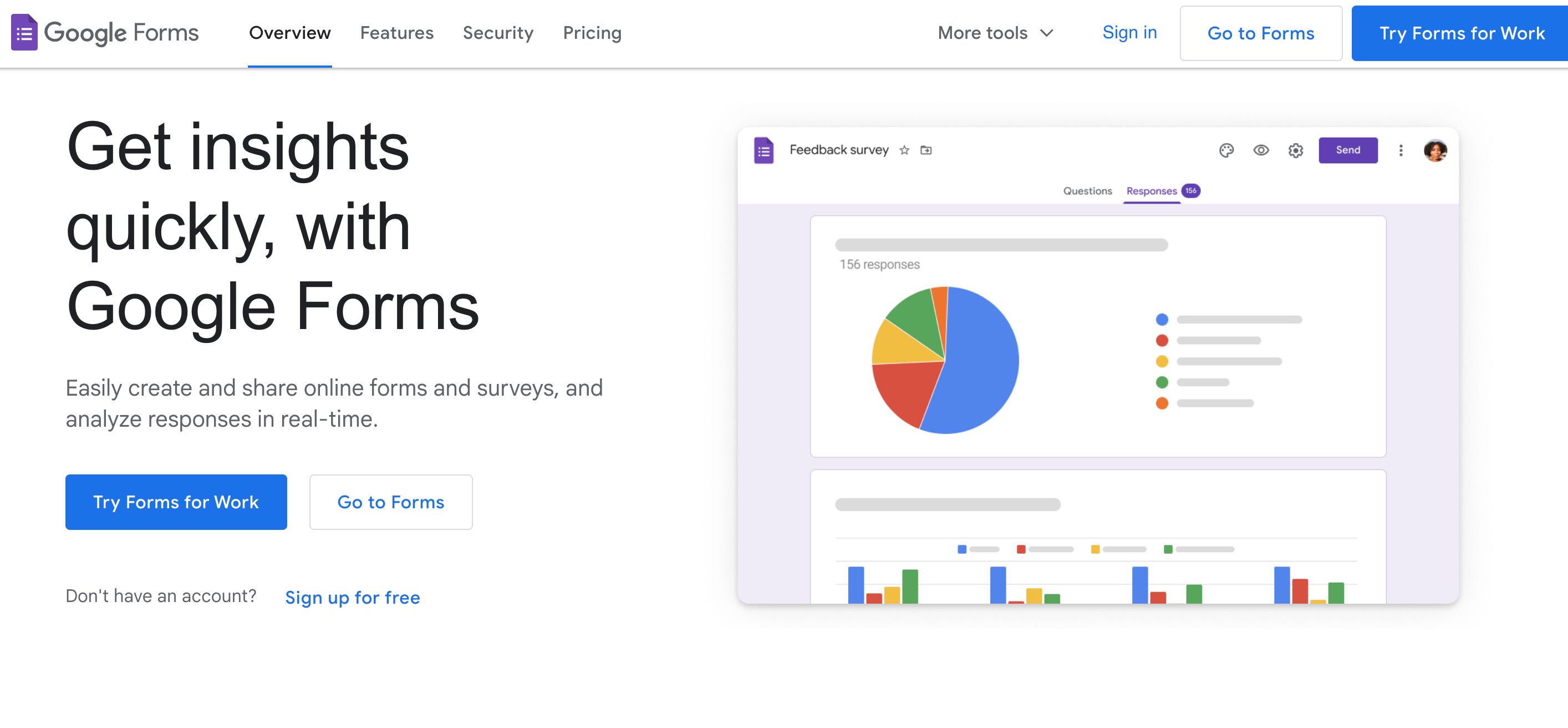 Formstack alternative: Google Forms homepage