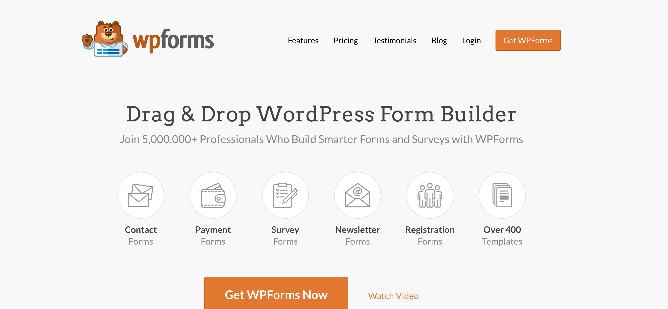 Formstack alternatives: WPForms homepage