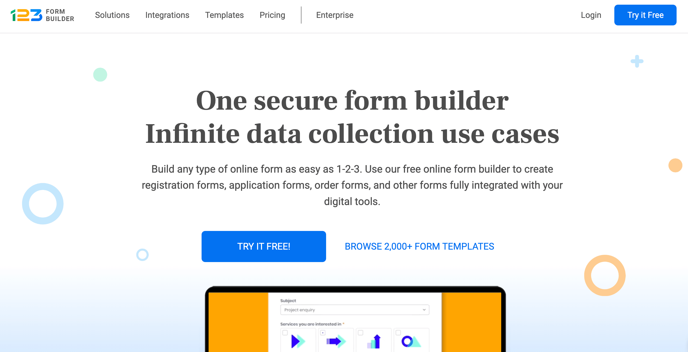 123FormBuilder homepage