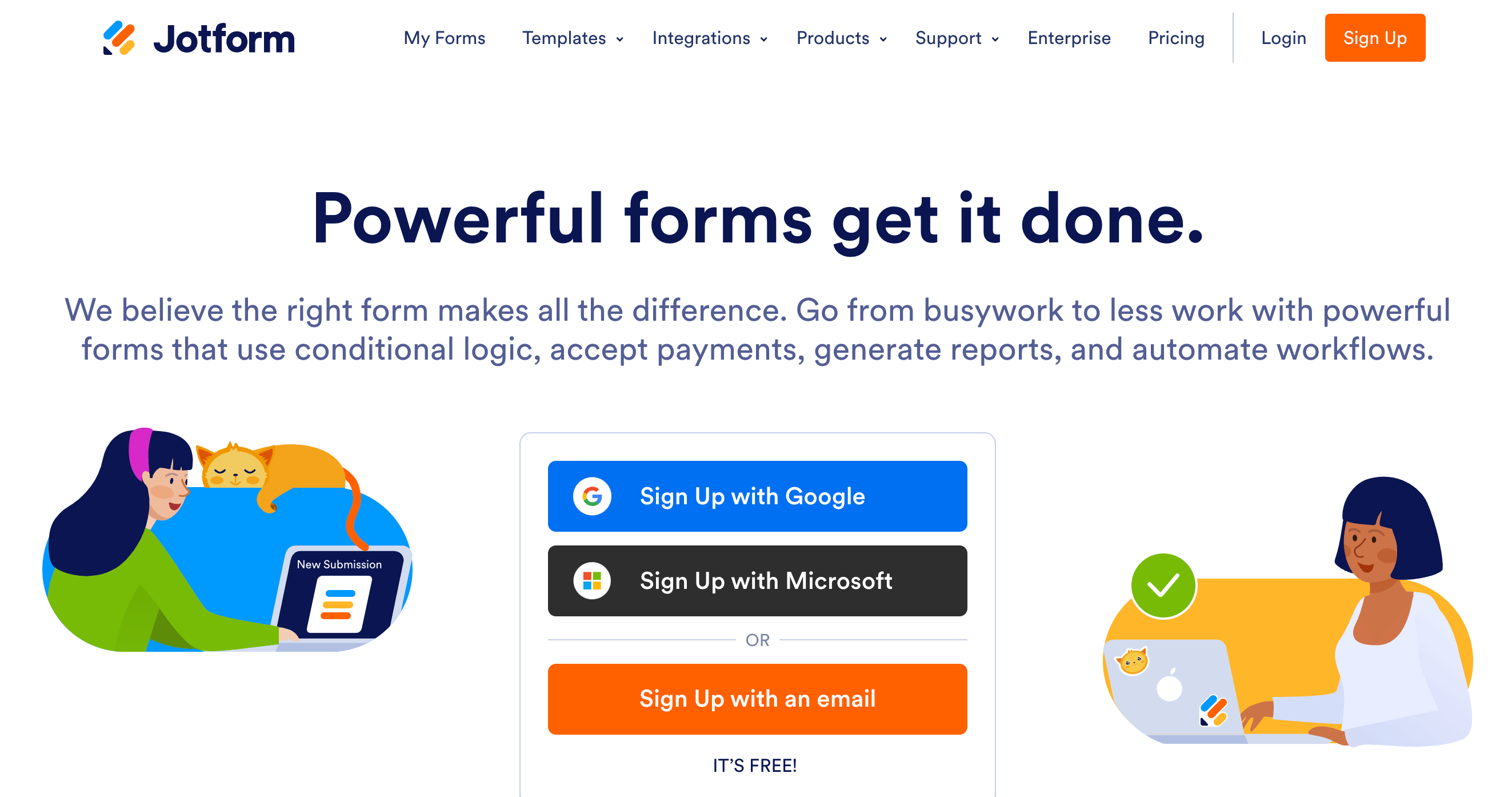 Formstack alternative: Jotform homepage