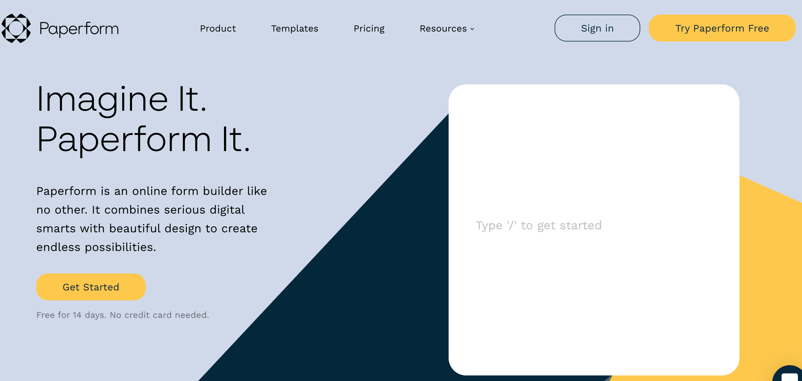 Paperform homepage