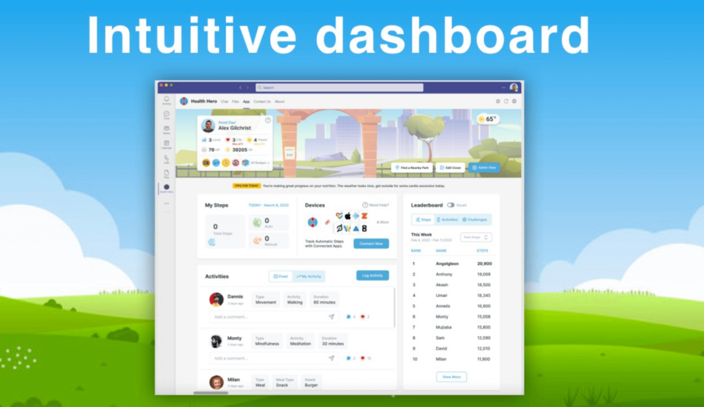Microsoft Teams apps - Health Hero for mental health tracking