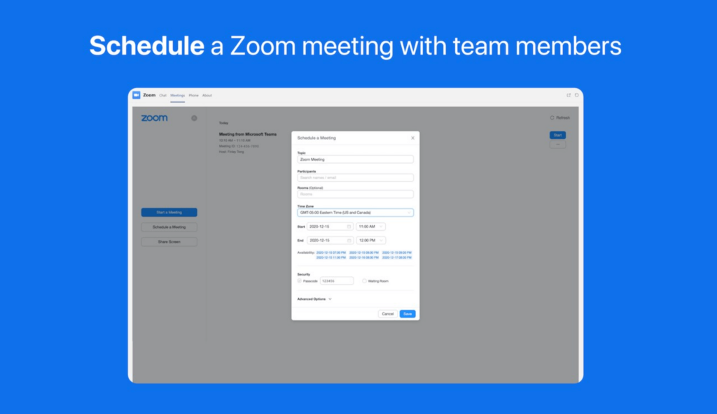 Zoom for virtual meetings