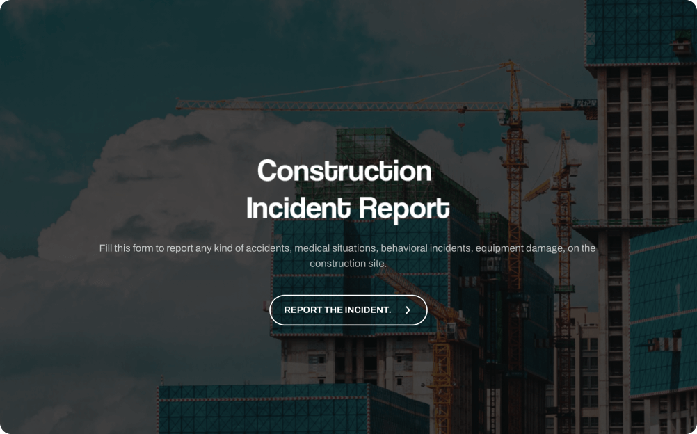 Construction Incident Report Form Template