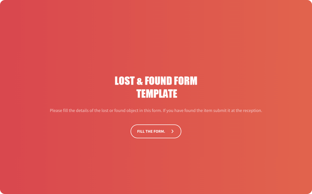 Lost and Found Form Template