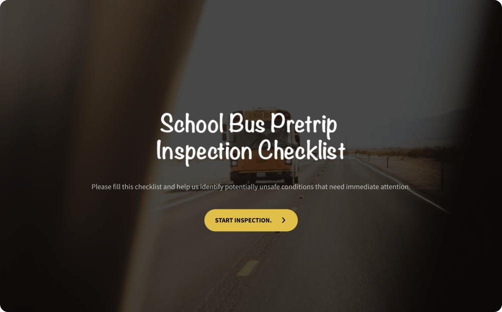 School Bus Pretrip Inspection Checklist Template