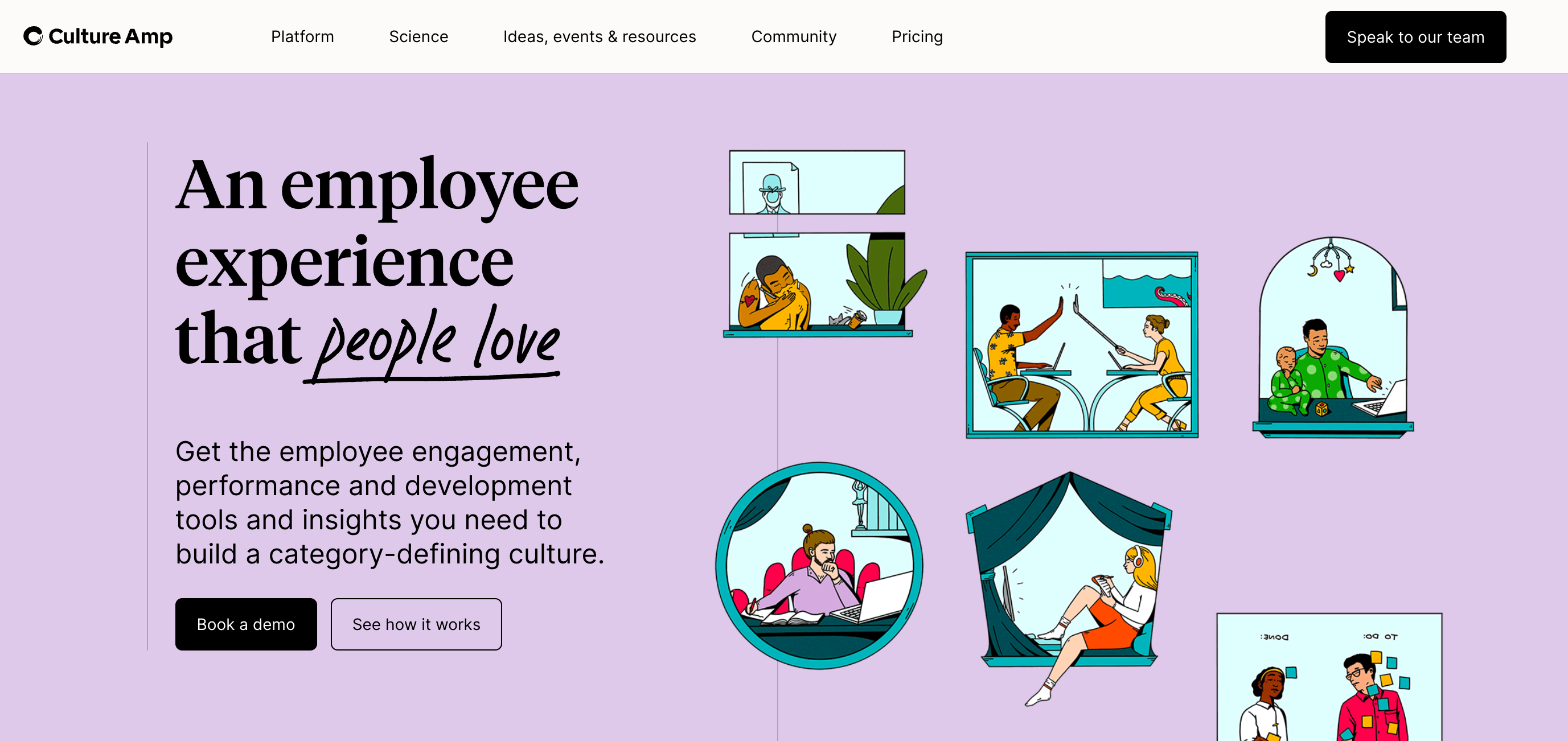 homepage of the survey software culture amp