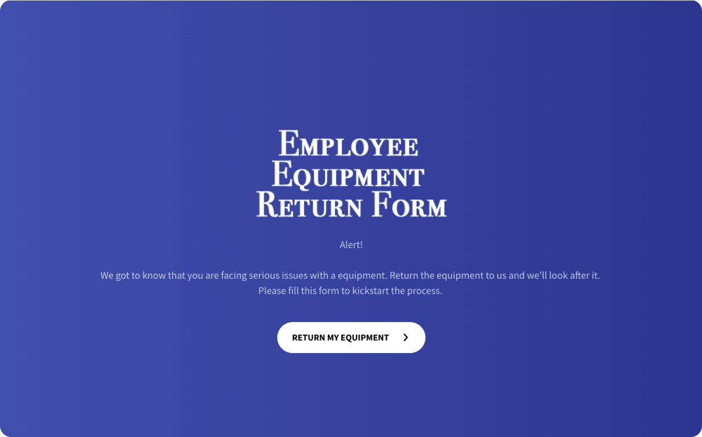 Employee Equipment Return Form Template
