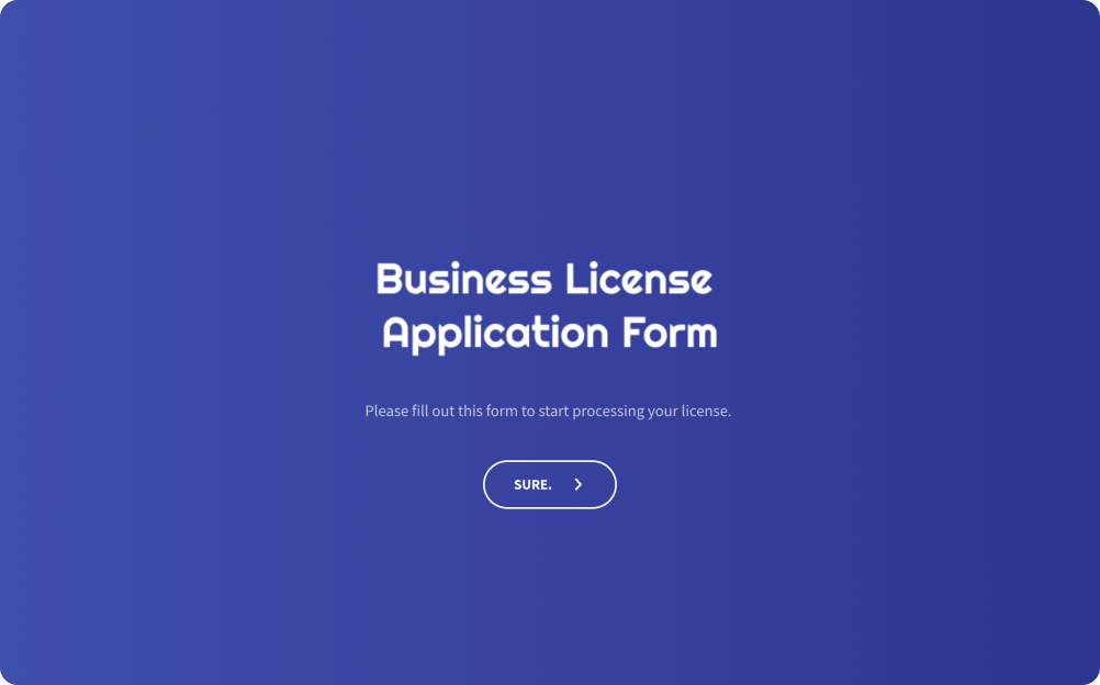 Business License Application Form Template