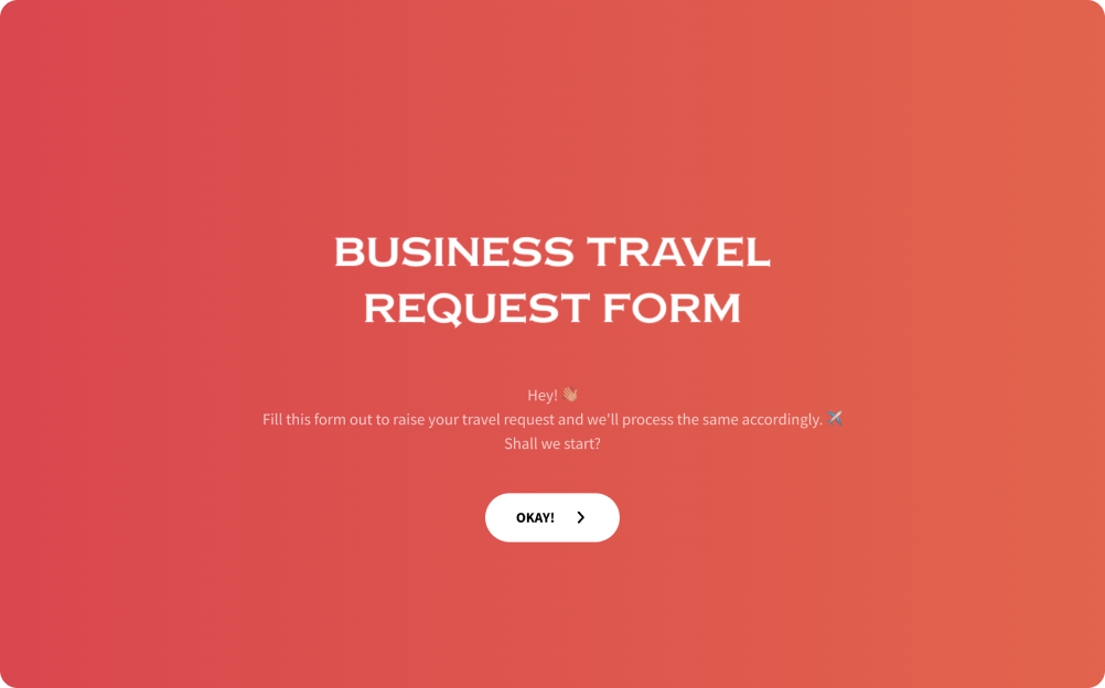 Business Travel Request Form Template