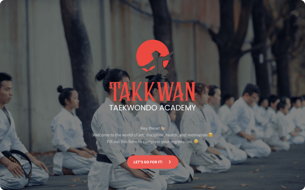 Taekwondo Admission Form Template