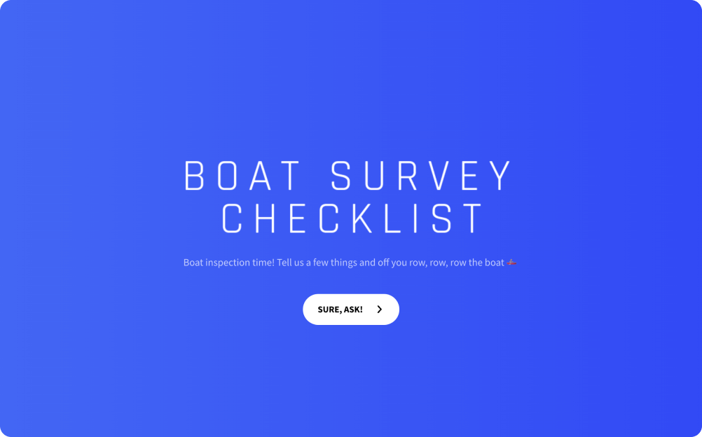 Boat Survey Checklist Template