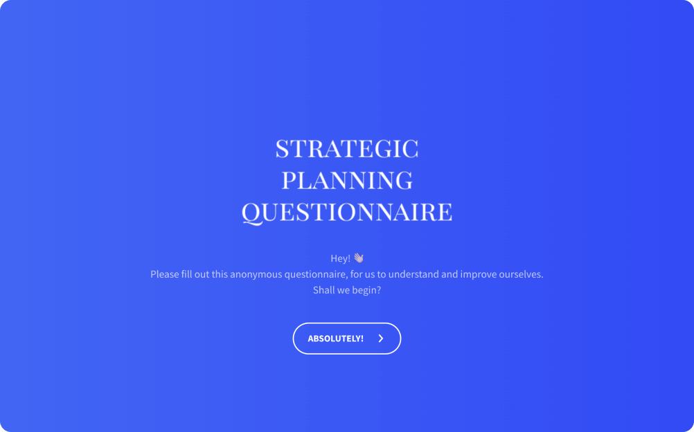 Strategic Planning Questionnaire Template