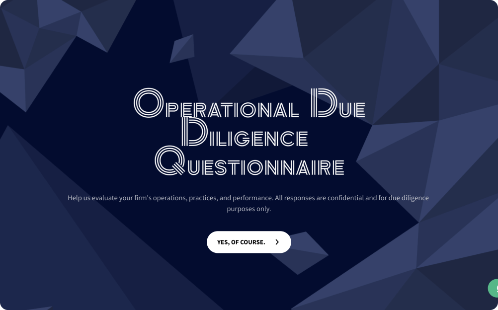 Operational Due Diligence Questionnaire Template