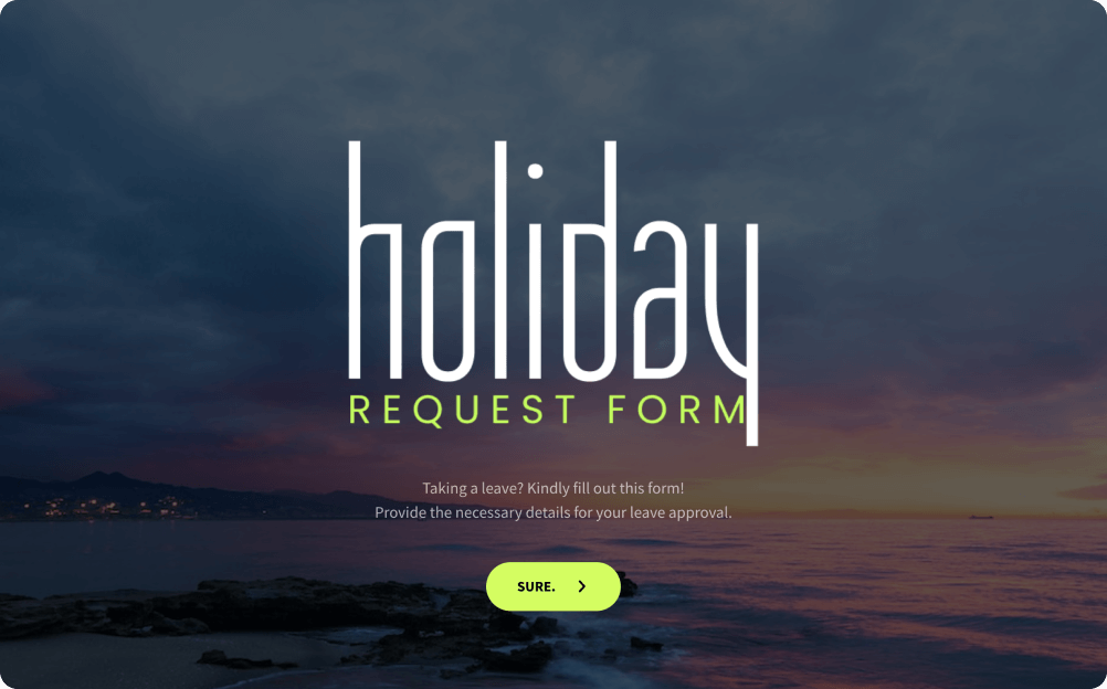 Holiday Request Form Template