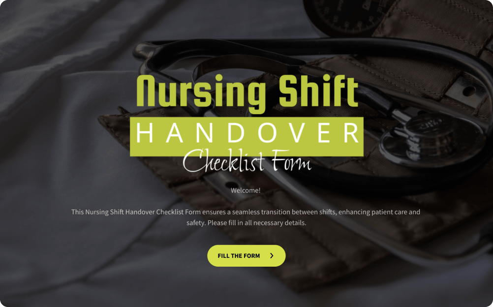 Nursing Shift Handover Checklist Template