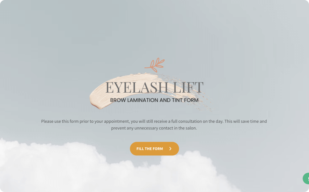 Eyelash Lift, Brow Lamination and Tint Form