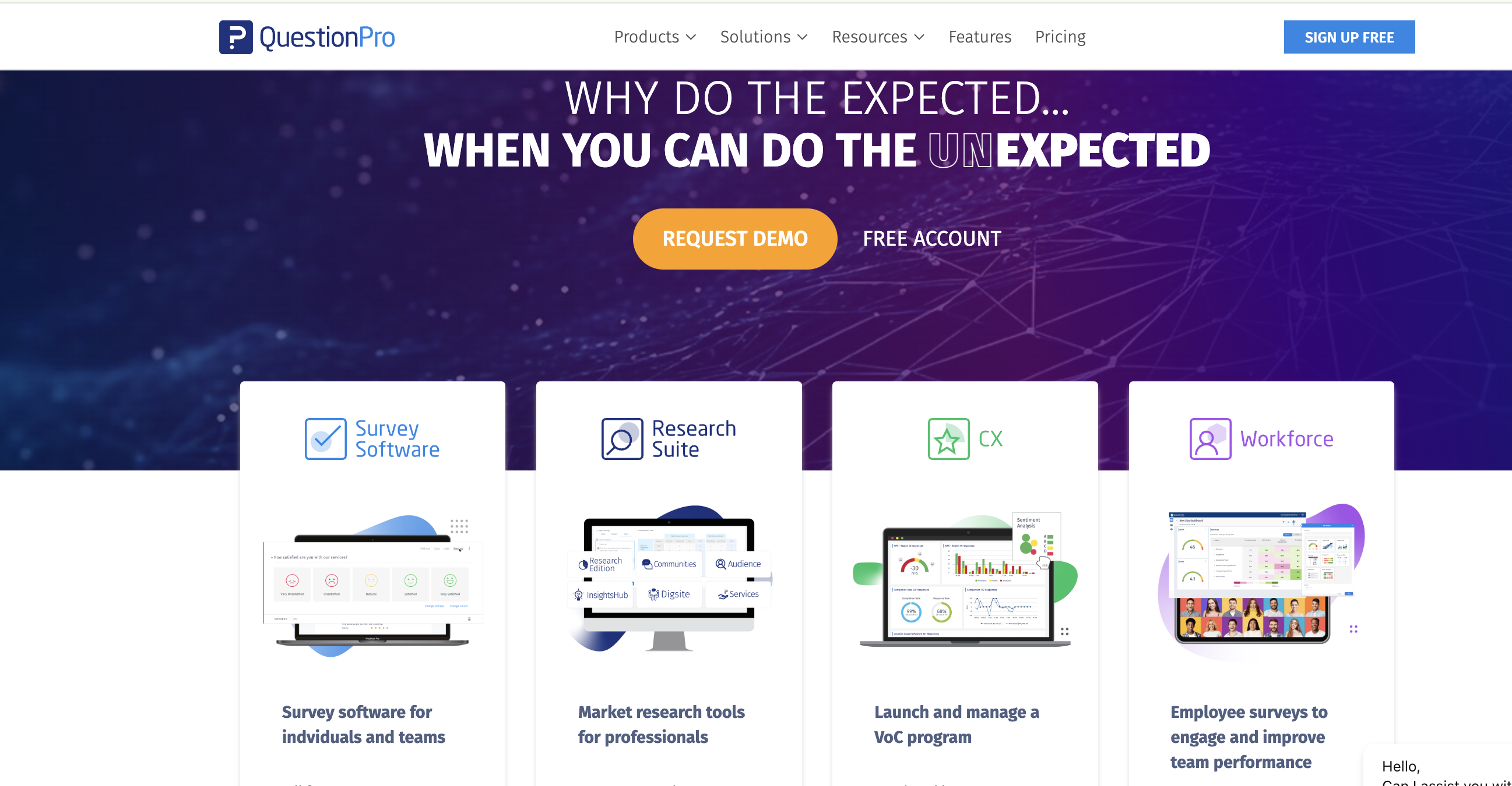 QuestionPro Homepage