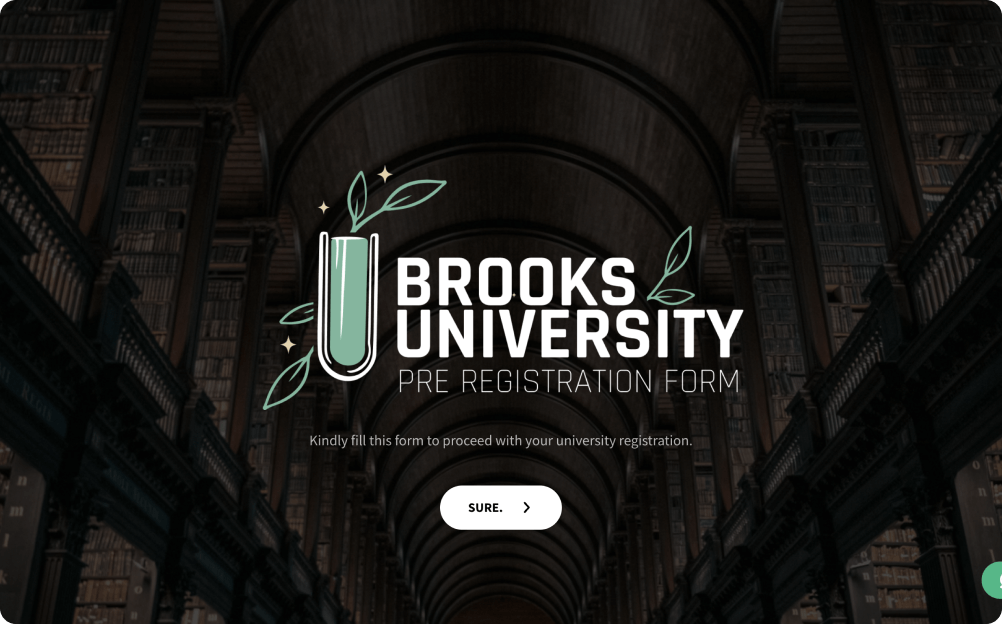 University Pre Registration Form Template