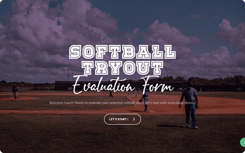 Softball Tryout Evaluation Form Template