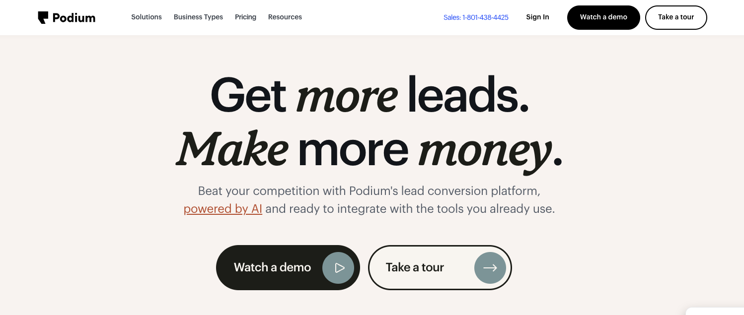 homepage of the leda generation tool - podium