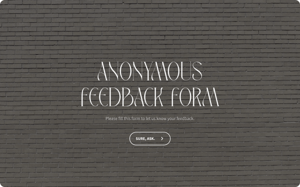 Anonymous Feedback Form Template