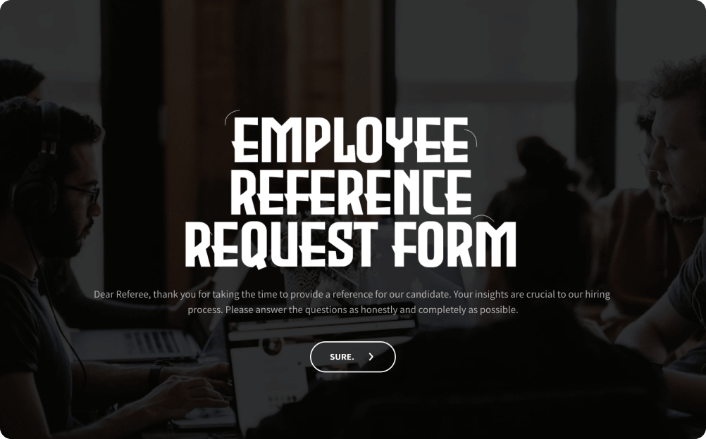 Employee Reference Request Form Template