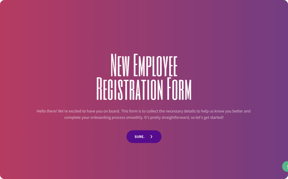 Employee Registration Form Template