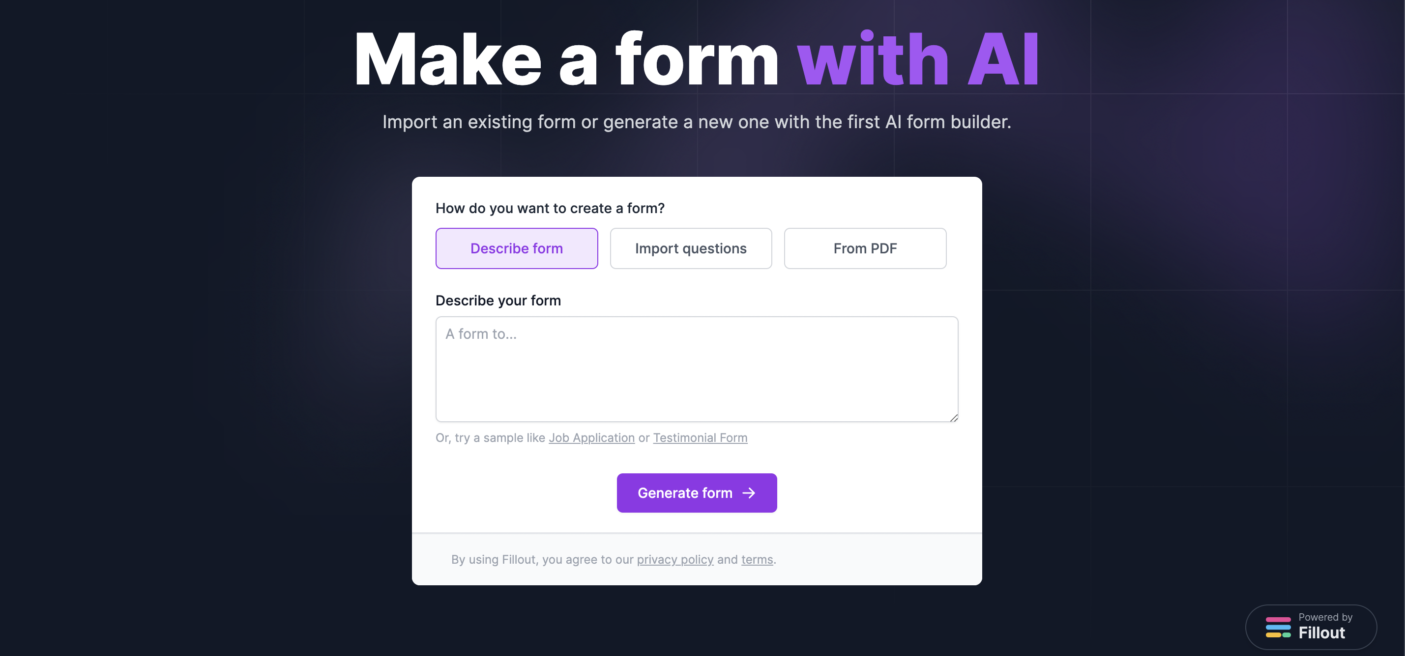 fillout form